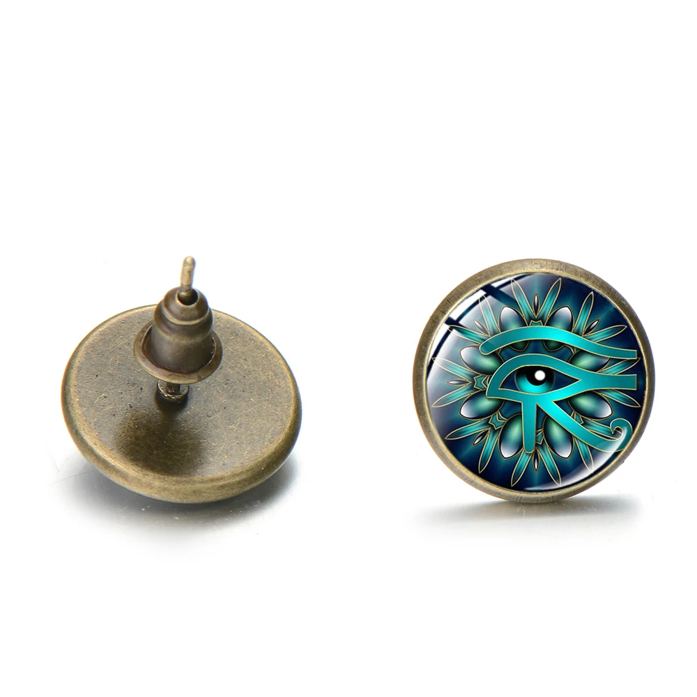 Новинка узор древний Бог Horus с ушками и глазками кота серьги-гвоздики в