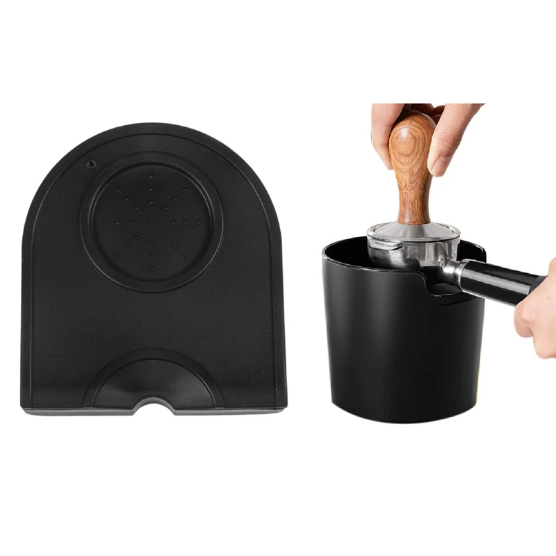 

Manual Barista Coffee Espresso Latte Art Pen Tamper Holder Silicone Pad Black & Coffee Powder Residue Box Black