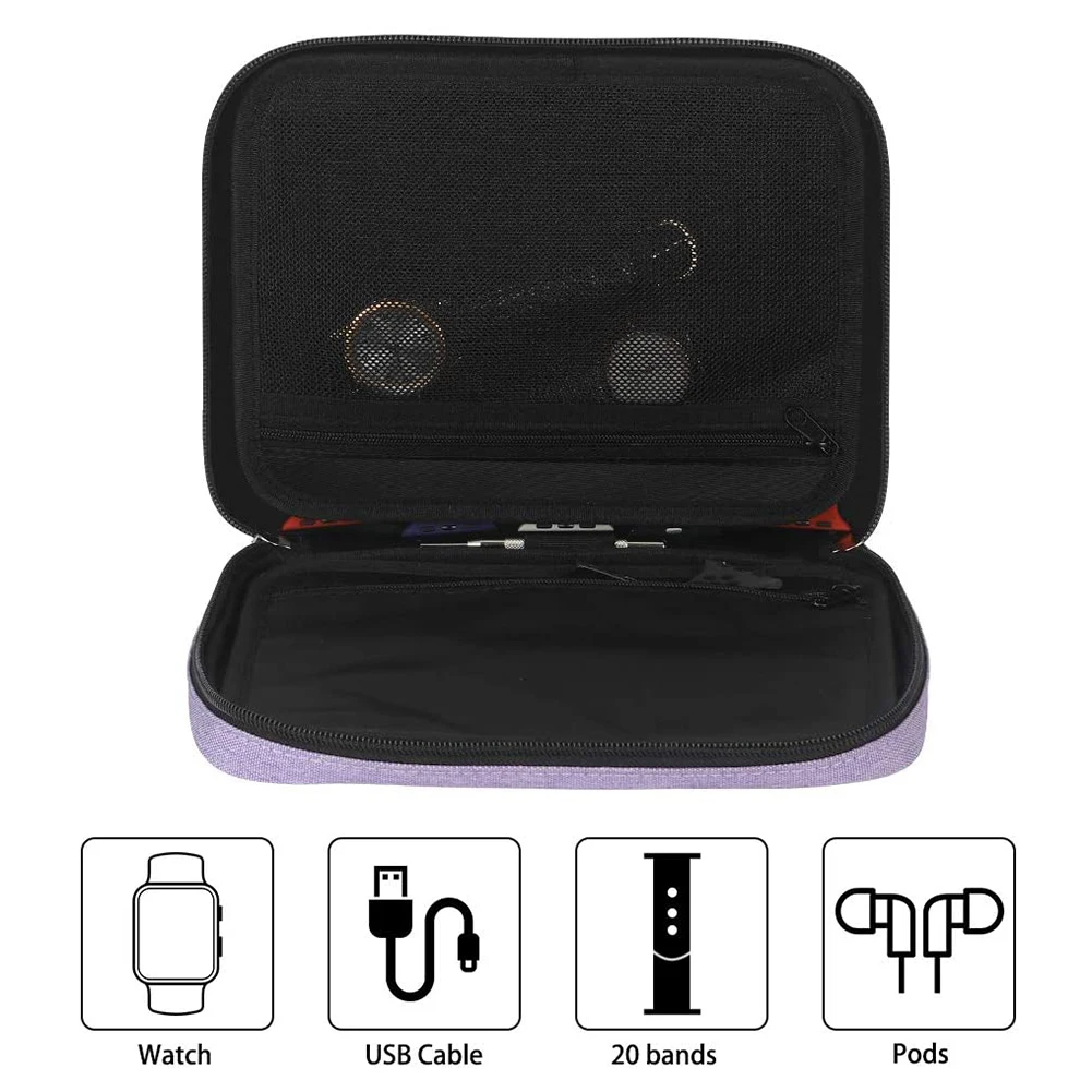 

Watch Storage Bag Multifunctional Portable Travel Suitable For Smartwatch Strap Portable Bag Storage Bag Gray Purple