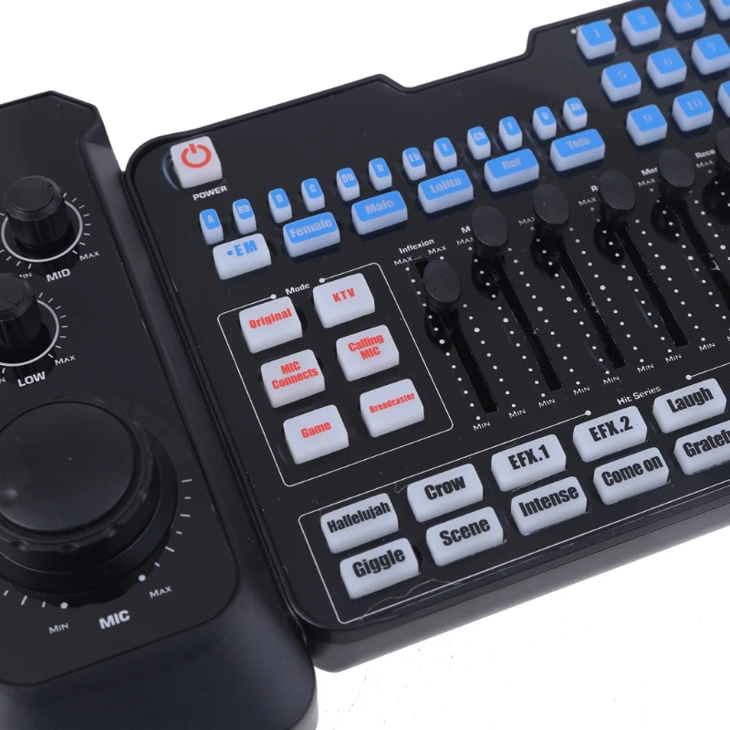 

USB Rechargeble Bluetooth Audio Mixer Headset Microphone Webcast Live Streaming Sound Card for Recording Karaoke Singing