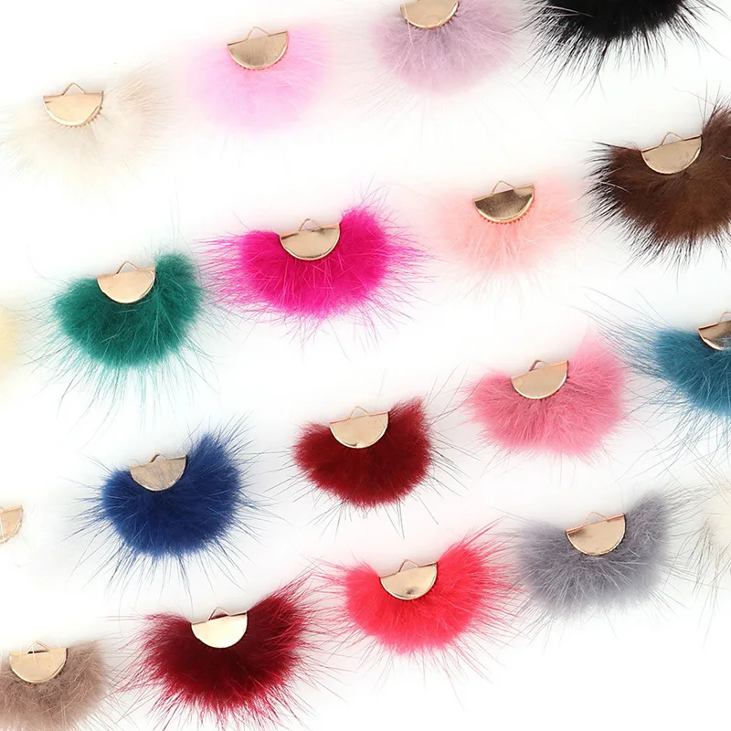 Помпоны из норки меховые шарики для меха поделки сделай сам серьги подвески