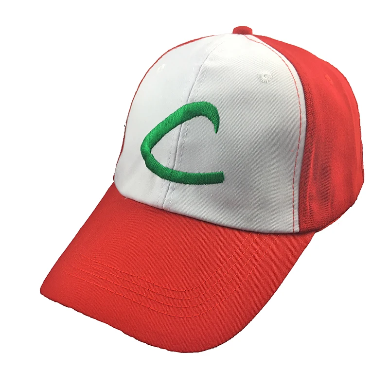 

Anime Pocket Monster Women Ash Ketchum Unisex Adult Cosplay Costumes Mens Hats Pokemon Adjustable Curved Kids Visor Baseball Cap