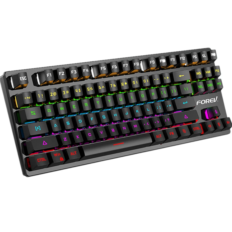 

87 клавиш, игровые механические клавиатуры со светодиодной RGB подсветкой, многофункциональный переключатель для ПК, ноутбука, компьютера, ге...