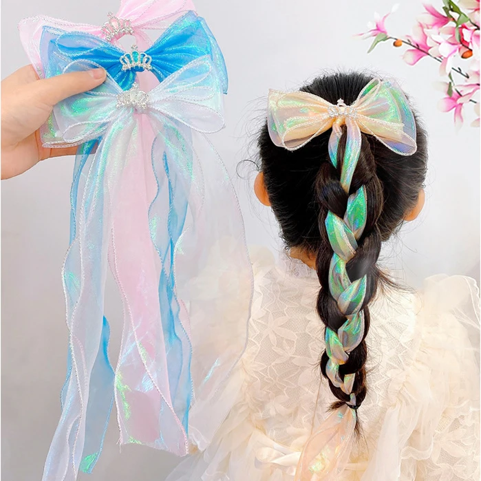 (1 м/лот) 80 мм летние шикарные резинки для волос из сетчатой пряжи с принтом