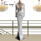 Индивидуальное вечернее платье с бисером 2021, платья для свадебной вечеринки в Дубае, мусульманское платье для выпускного вечера с длинным рукавом, бальное платье для конкурса, вечернее платье