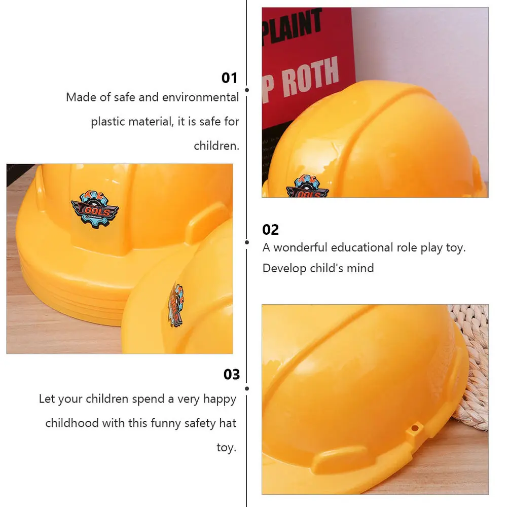 

4pcs Engineering Hat Toy Safety Cap Toy Safety Helmet Toy for Kids Children