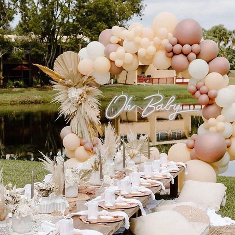 

116pcs Balloon Garland Arch Kit Cream Peach Balloon Arch Wedding Decoration Chrome Birthday Party Baby Shower Decor