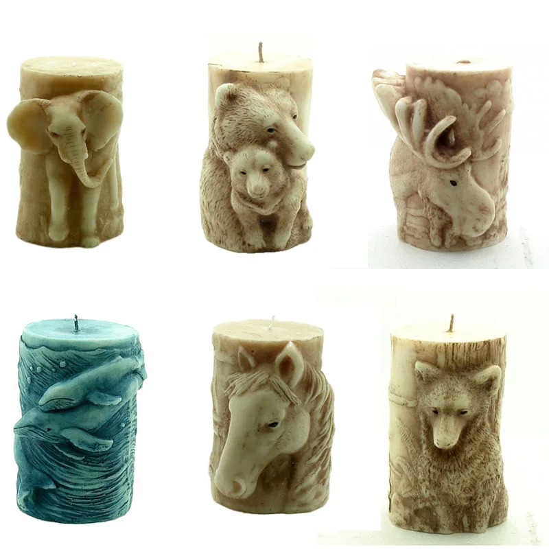 Creative Silicone Candle Molds Animal Design Forms Concrete Plaster | Дом и сад