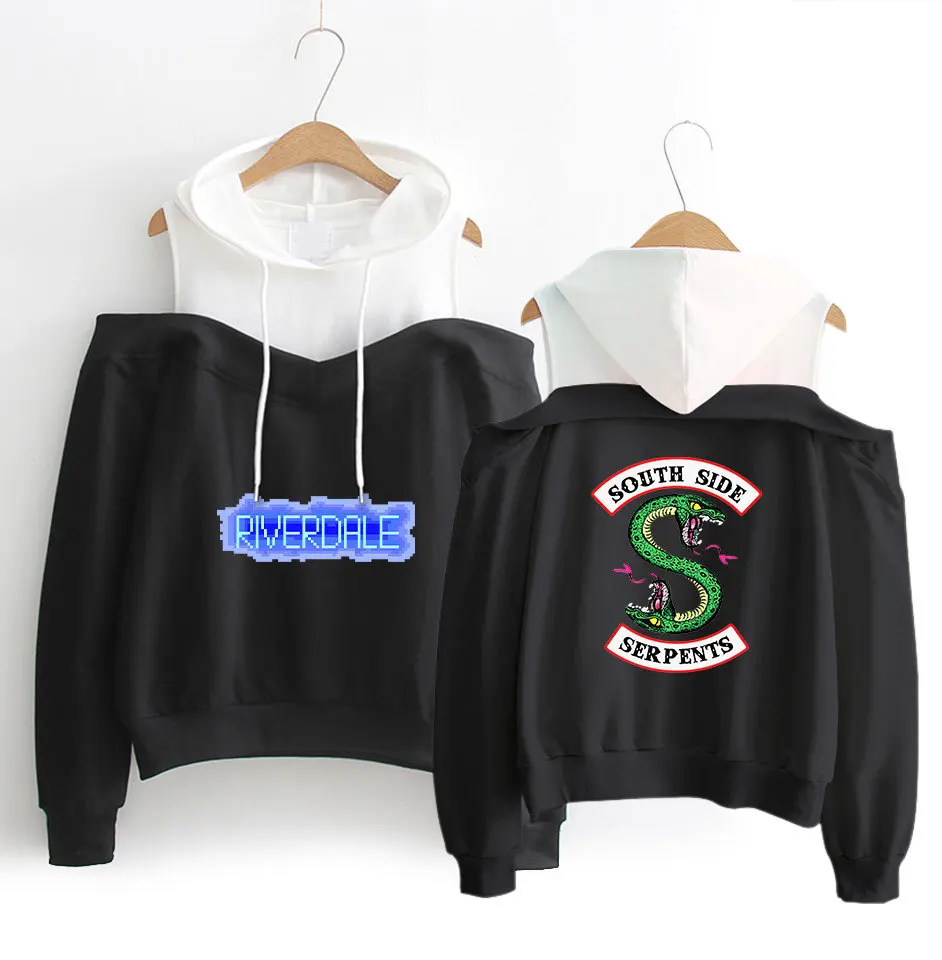 

New Fashion Harajuku Kawaii Tops Off Shoulder Clothes Riverdale Hoodie Woman South Side Tracksuit Hip Hop Hooded Streetwear