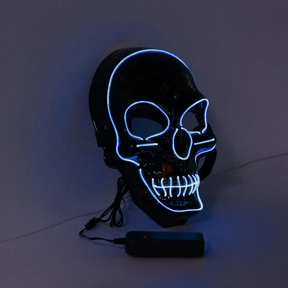 Хэллоуин костюм для женщин взрослых страшный Косплей светодиодный маска лица