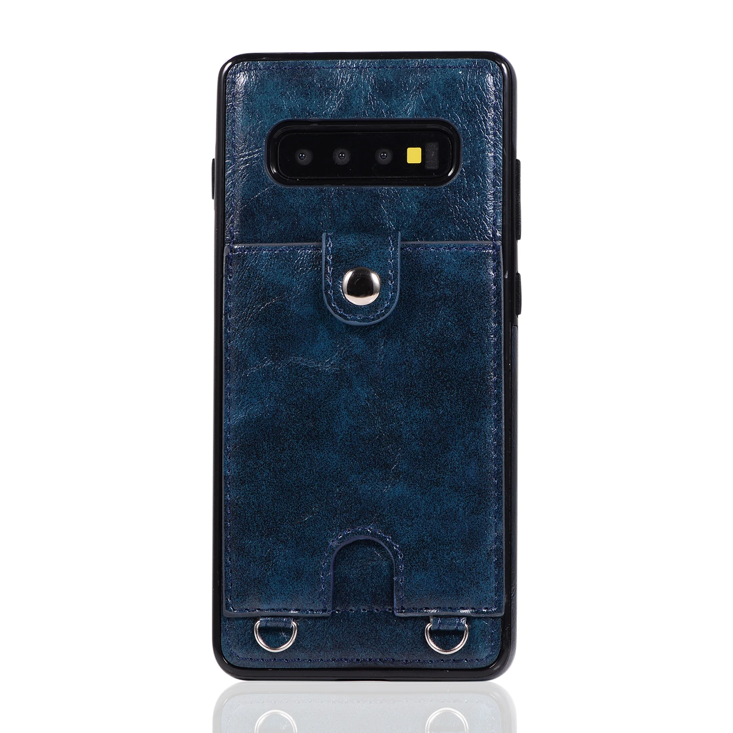 Blue Кошелек с ремешком через плечо чехол для samsung Примечание 10; плюс 10+ 9 8 в стиле ретро из искусственной кожи чехол для samsung S8 S9 S10 плюс S10E S7 edge чехол для телефона - Цвет: Blue