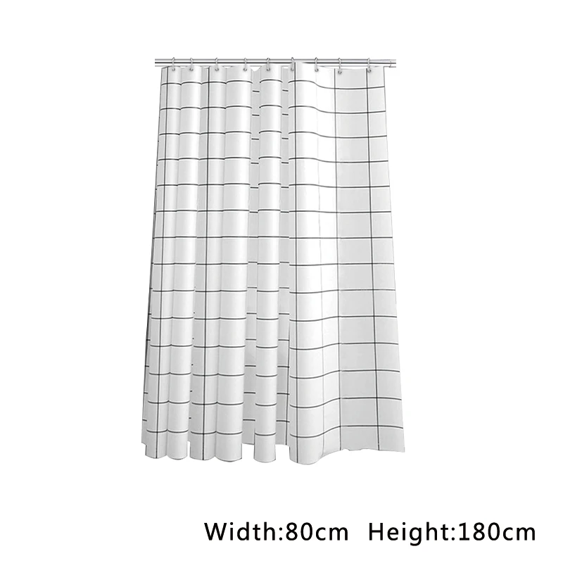 

Waterproof Shower Curtain Mildew Proof Environmental Curtains Black White Stripes Curtains With Hook Home Bathroom Accessories