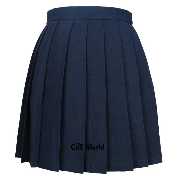 Navy blue XS-3XL 17 одноцветное Цвета девушки девушка Высокая талия плиссированные юбки женские платья для JK школьная Униформа студентов ткани - Color: Navy blue