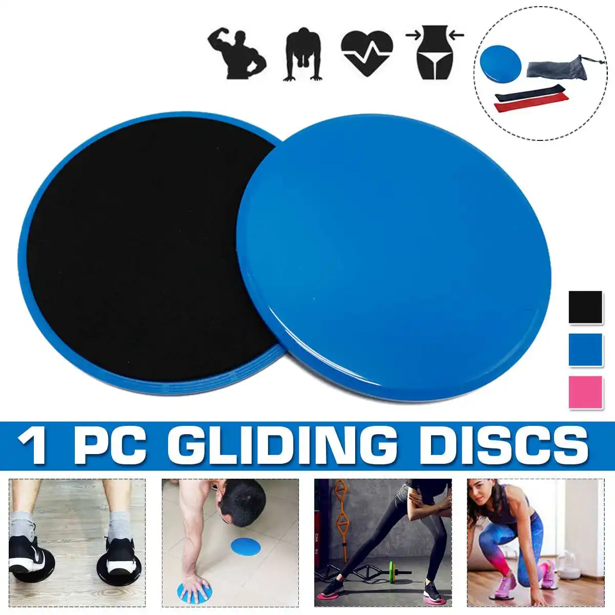 

2PCS Sliding Slider Gliding Discs Fitness Disc Exercise Sliding Plate For Yoga Gym Abdominal Core Training Exercise Equipment