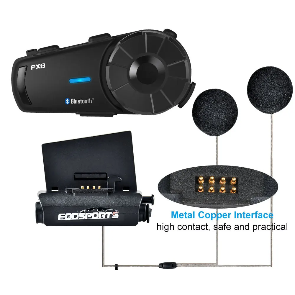 Fodsports FX8 мотоциклетный шлем Bluetooth Интерком мотоциклетный шлем гарнитура 1000 м 8 Rider BT Intercomunicador FM