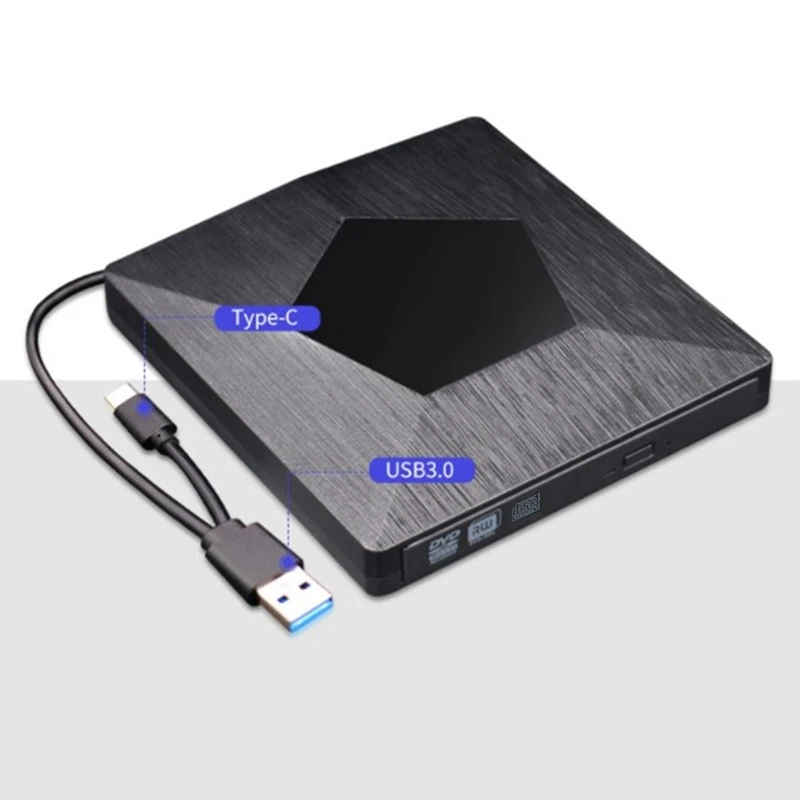 

External USB 3.0 Disc Drive High-Speed Ultra-Thin DVD CD Burner Reader Driver for Laptops