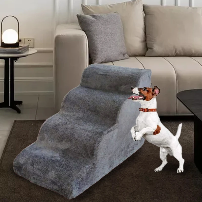 

3/4 Tiers Steps Dog Stairs for Small Dogs Cats House Ramp Ladder Removable Washable Pet Supplies 77HB
