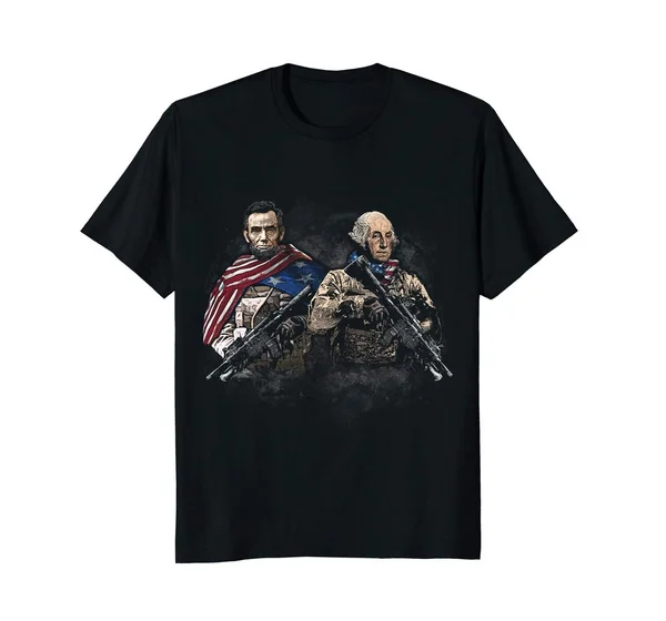 

Abraham Lincoln and George Washington Men's Short Sleeve T-Shirt