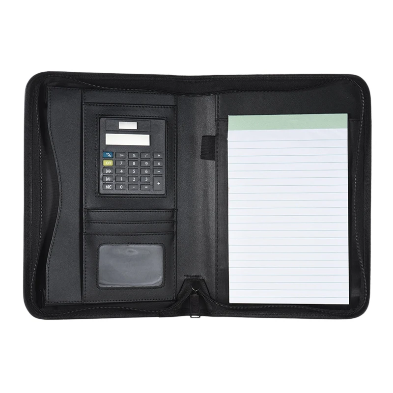 

Padfolio из искусственной кожи A5 Портативный Бизнес Портфель папка с калькулятором для деловых мужчин или интервью
