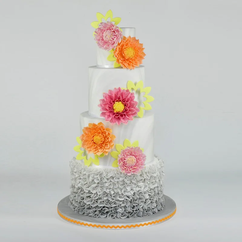 3 шт. цветок георгина помадка печенье резак для торта выталкиватель штамп Плунжер