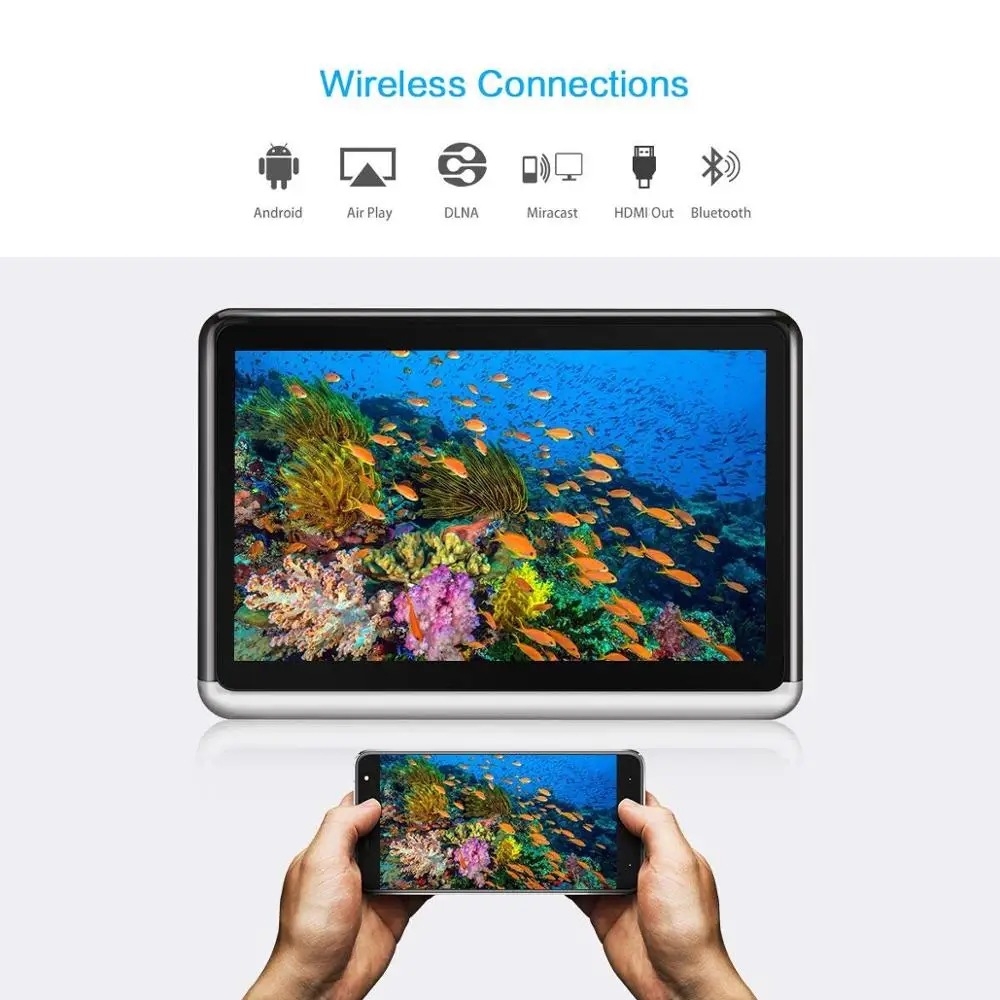 Портативный DVD-проигрыватель на Android 6.0 двойной экран IPS-дисплей 10 1 дюйма