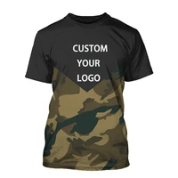 custom logo shirt new camouflage 3d printed design casual popular t shirt mens personality round neck tops