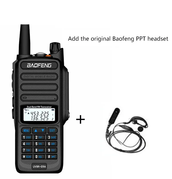 IP68 Водонепроницаемая рация дальность действия 25 км baofeng uv-9r ERA plus cb ham Радио hf приемопередатчик UHF VHF радиостанция - Цвет: add headset