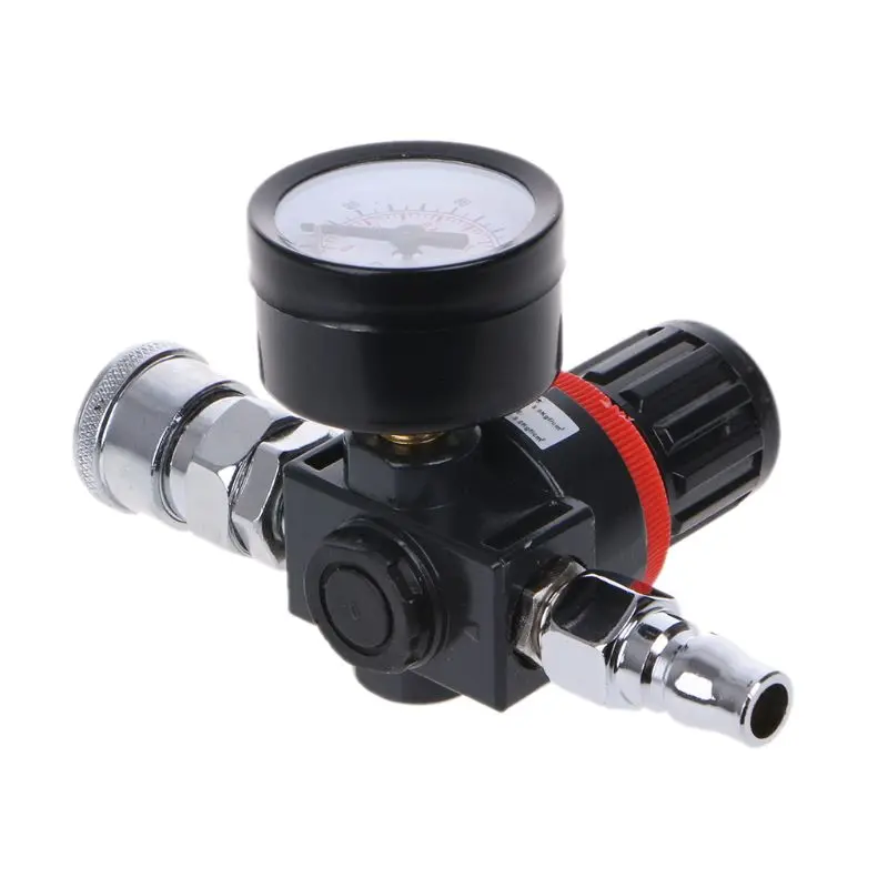1/4&quot HVLP Spray Gun Air Adjusting Valve Regulator Pressure Gauge Diaphragm Control Auto Paint |
