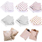 25 шт.лот бумажные пакеты из розового золота, мешки для подарков, мешки для конфет, мешки в горошек с шевроном, сувениры для свадьбы, дня рождения вечерние подарочные пакеты