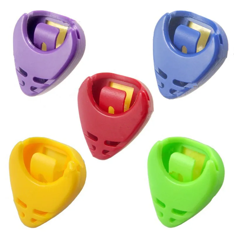 

10Pcs/lot Colorful Plastic Heart Shape Guitar Pick holder Guitar Pick Plectrum Holder Case Box/Pick clip Self Adhesive