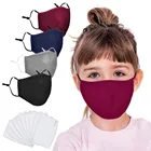 4 шт. + 10 фильтров, детская моющаяся черная маска для лица, анти PM2.5 маска, фильтр с активированным углем, маска из ткани, хлопковая маска, mascarilla