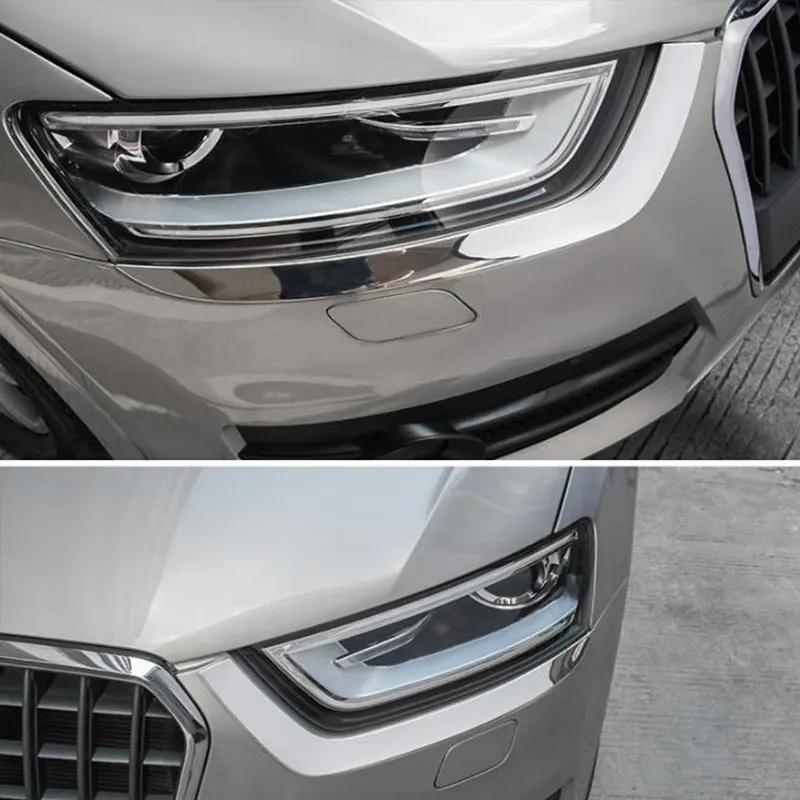 1 пара для audi Q3 2013 2015 линзы передние фары стеклянная маска лампа прозрачная