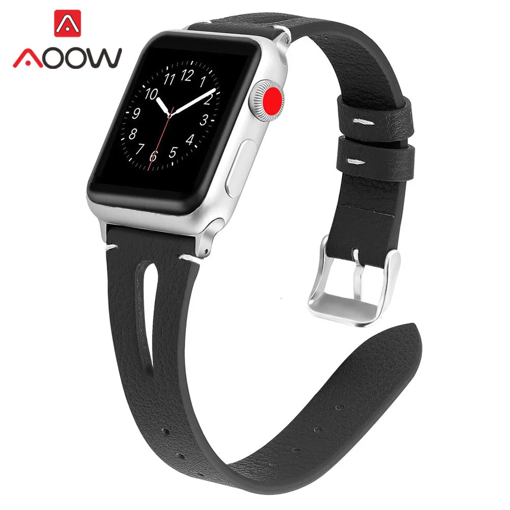 Ремешок из натуральной кожи с принтом для Apple Watch 40 мм 44 мм для iwatch 38 мм 42 мм ремешок серии 4 3 2 1 браслет аксессуары