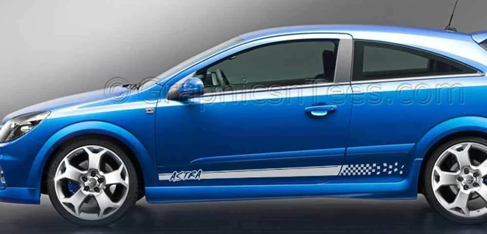 

Astra, SXI, SRI, VXR Car Body Stickers, Custom Vinyl Side Stripe Graphic Decals