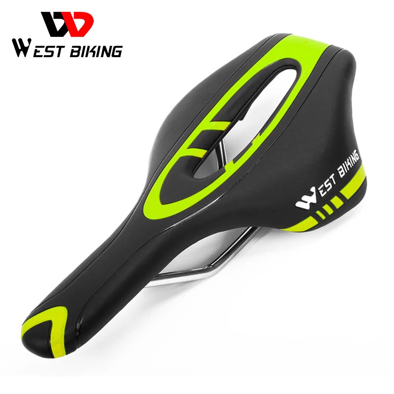 

WEST BIKING Bike Saddle Elastic PU Waterproof Cycling Bike Seat Decompression Comfort Ventilation Design MTB Road Bicycle Saddle