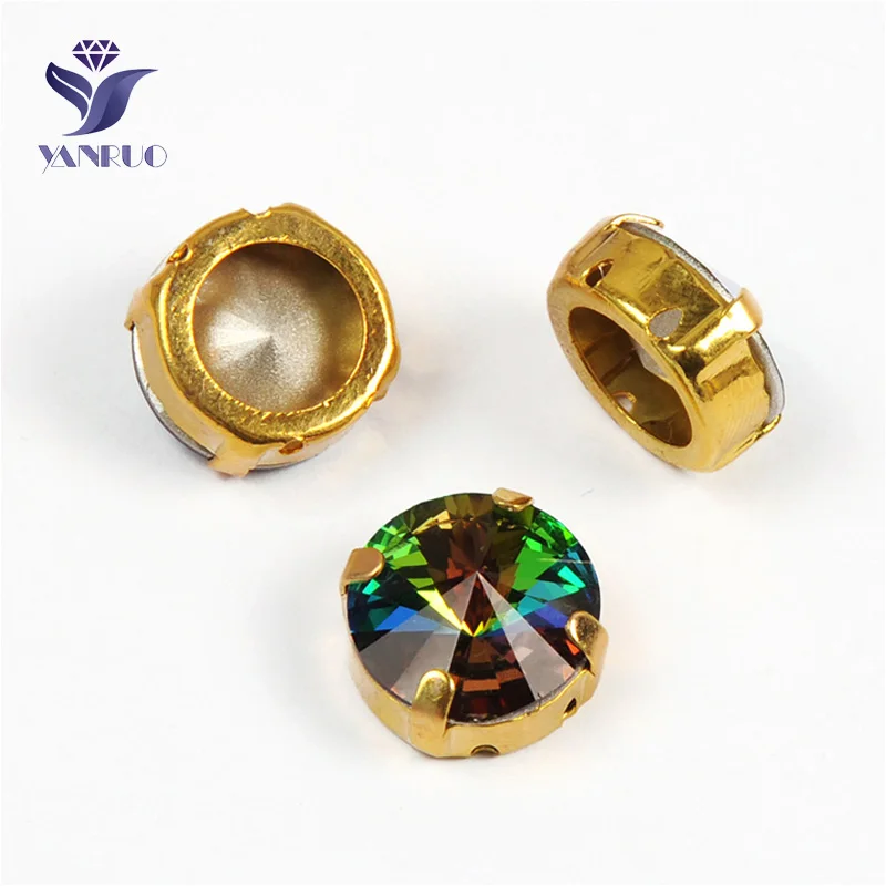 VM Yanruo 1122 стакан Rivoli Strass хрустальные маскарадные камни металлическая установка DIY заостренный назад пришить стразы для поделок - Цвет: VM