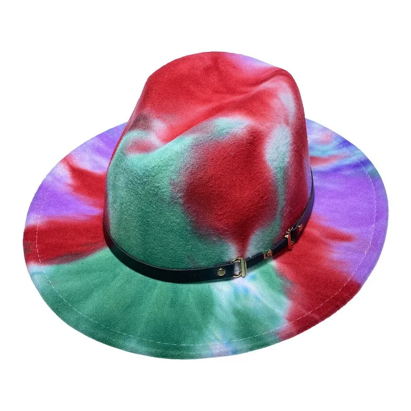 

Фетровая Шляпа Унисекс, разноцветная фетровая шляпа в стиле унисекс, с завязкой, аксессуар для кепки, 2021