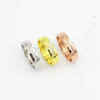 new womens s925 sterling silver rose gold gold color key letter inlaid zircon silver ring jewelry couple holiday gift