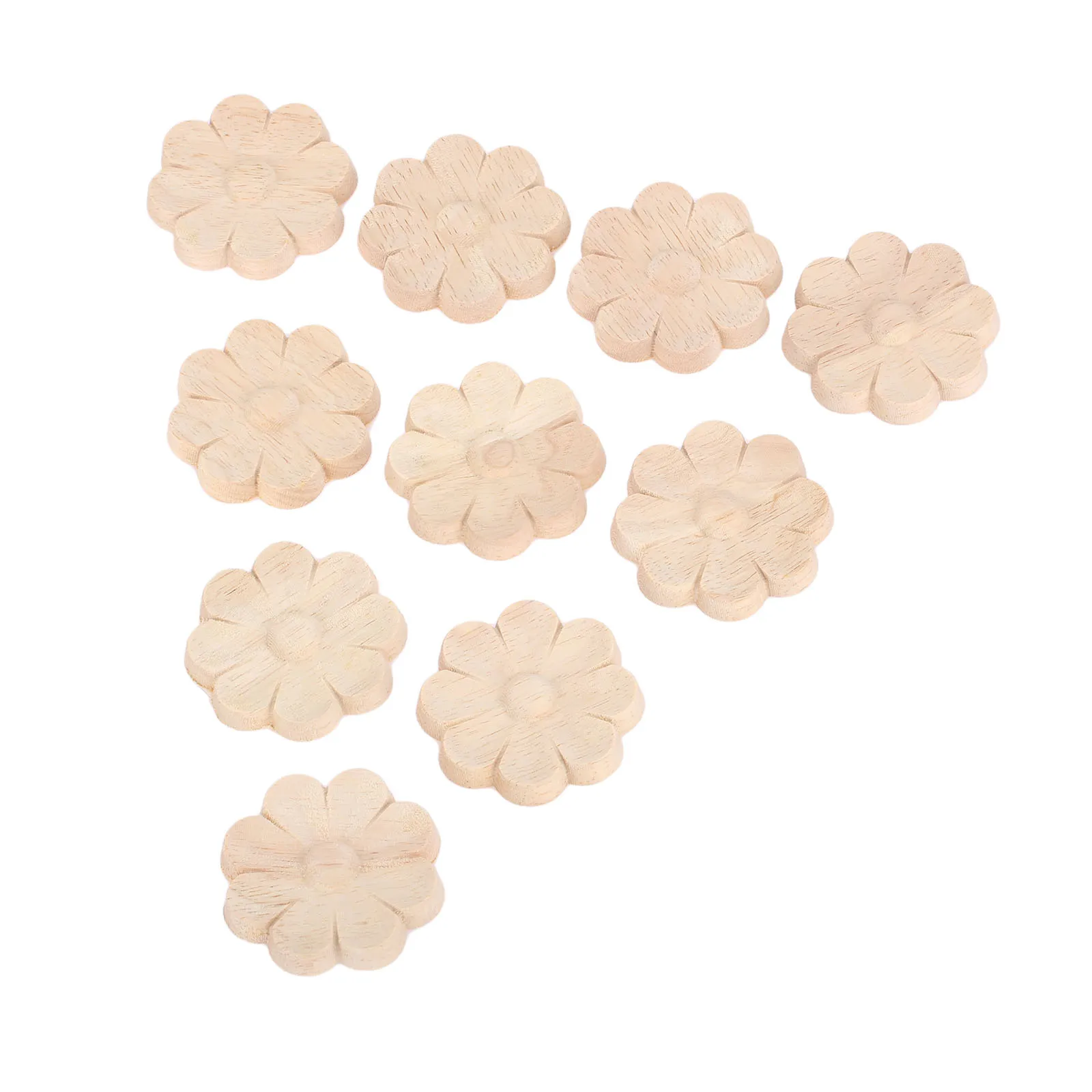 4 шт древесины дуба цветочный деревянные резные надписи углу аппликации дверная