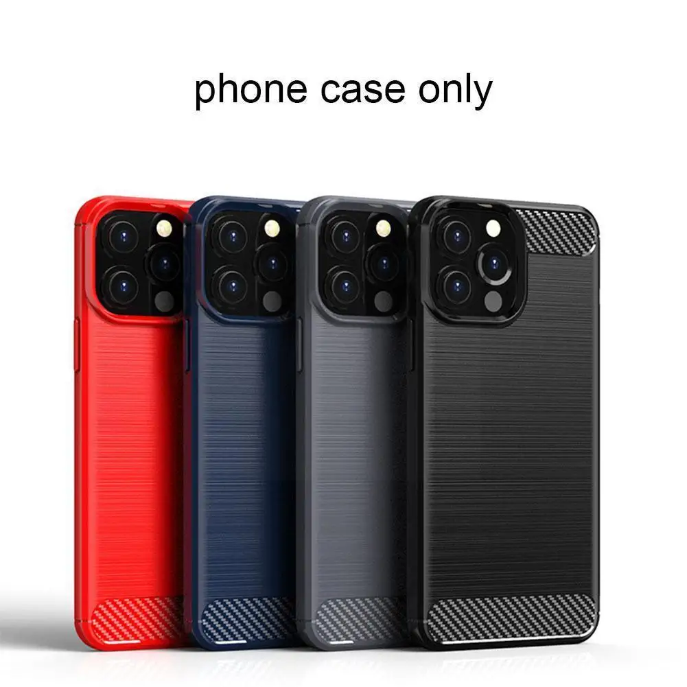 

For 13 Pro Max Carbon Fiber Silicone Luxury Soft S Cover All-inclusive 13 Anti-fall K0c6