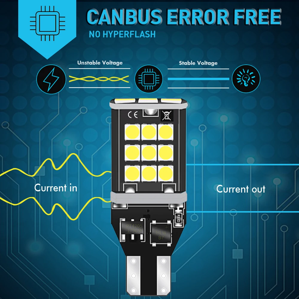 Фонари заднего хода светодиодные T15 W16W Canbus 912 921 для BMW 5 серии E60 E61 F10 F11 F07 Mini Cooper 6000k
