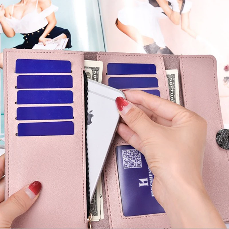 Кожаные кошельки нового дизайна женские роскошные брендовые Женский кошелек с