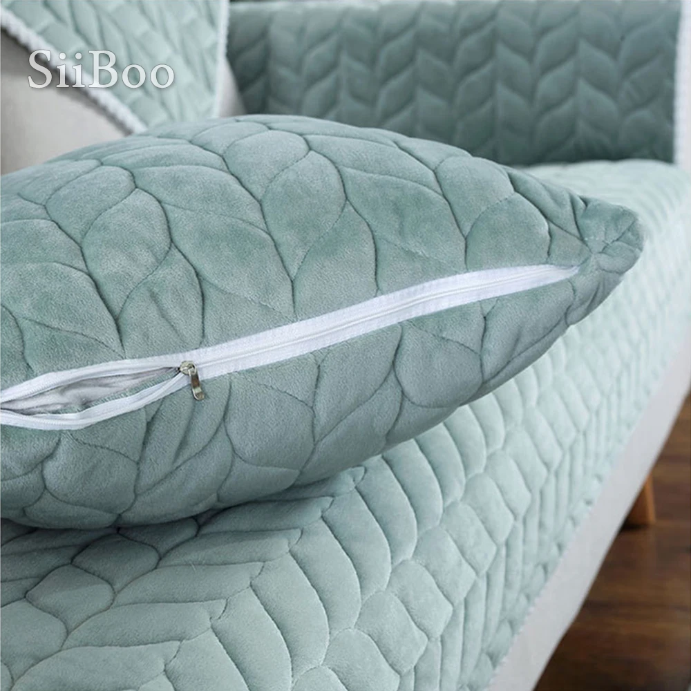

Leaves quilted winter plush sectional sofa cover slipcovers furniture couch covers sofa protector capa de sofa fundas SP5639