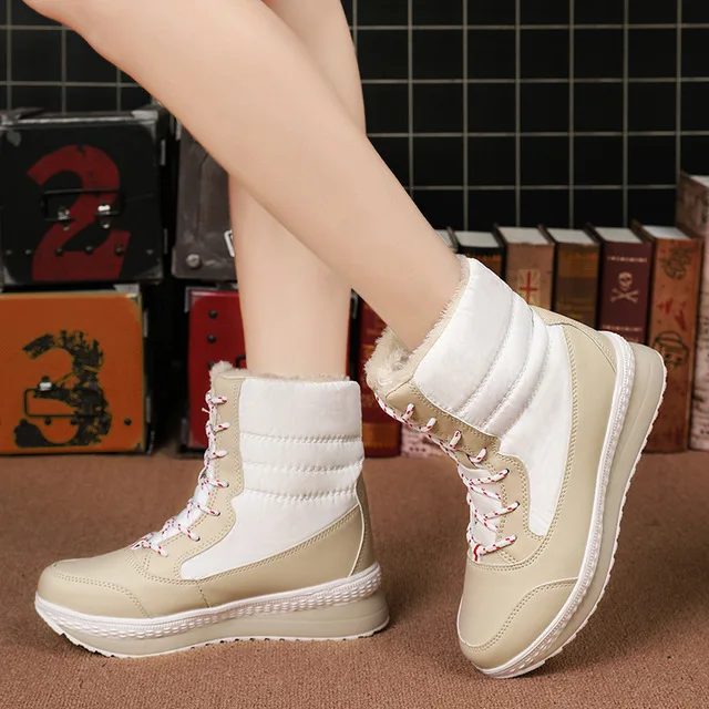 Женские ботильоны на платформе теплые зимние ботинки большие размеры 42 2019|Зимние
