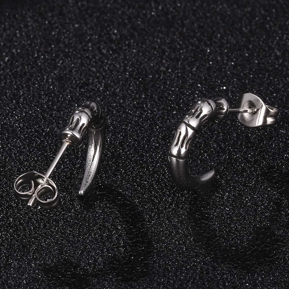 

Punk Hawk Claw Horns Stainless Steel Stud Earrings Earrings for Men Women Jewelry BB0686