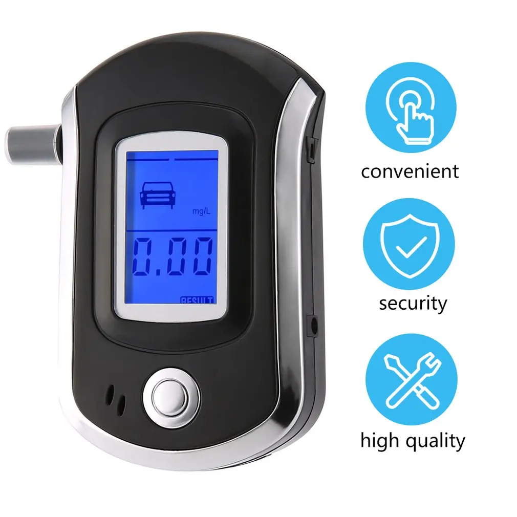 

Alcohol detection device Digital Breath Alcohol Tester LCD Analyzer With 5 Mouthpiece alcohol tester prefessional police tester