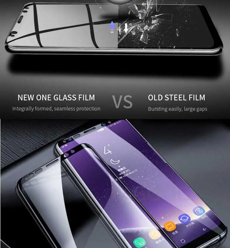 100D полностью изогнутое закаленное стекло для samsung Galaxy S9 S8 Plus Note 9 8 Защитная пленка для экрана samsung S7 S6 Edge S9