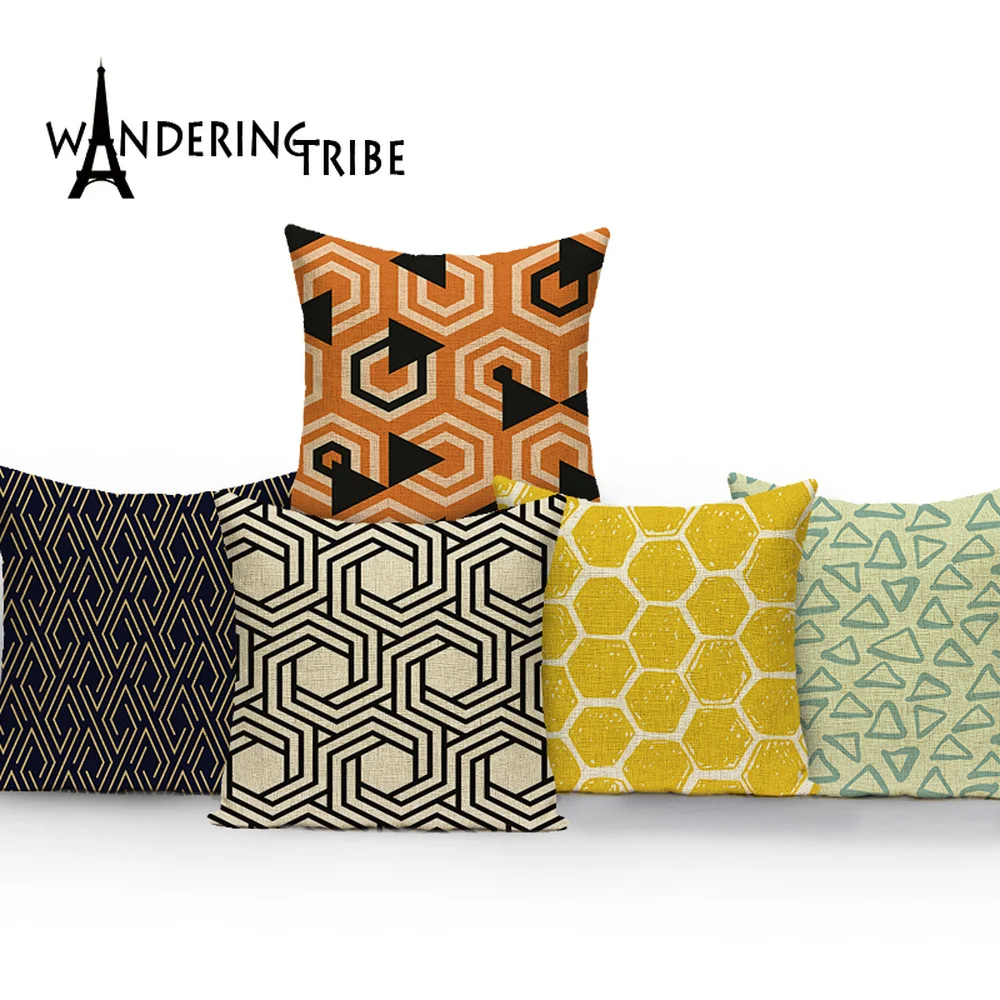 Нордический геометрический чехол для подушки с принтом плед полоса решетка