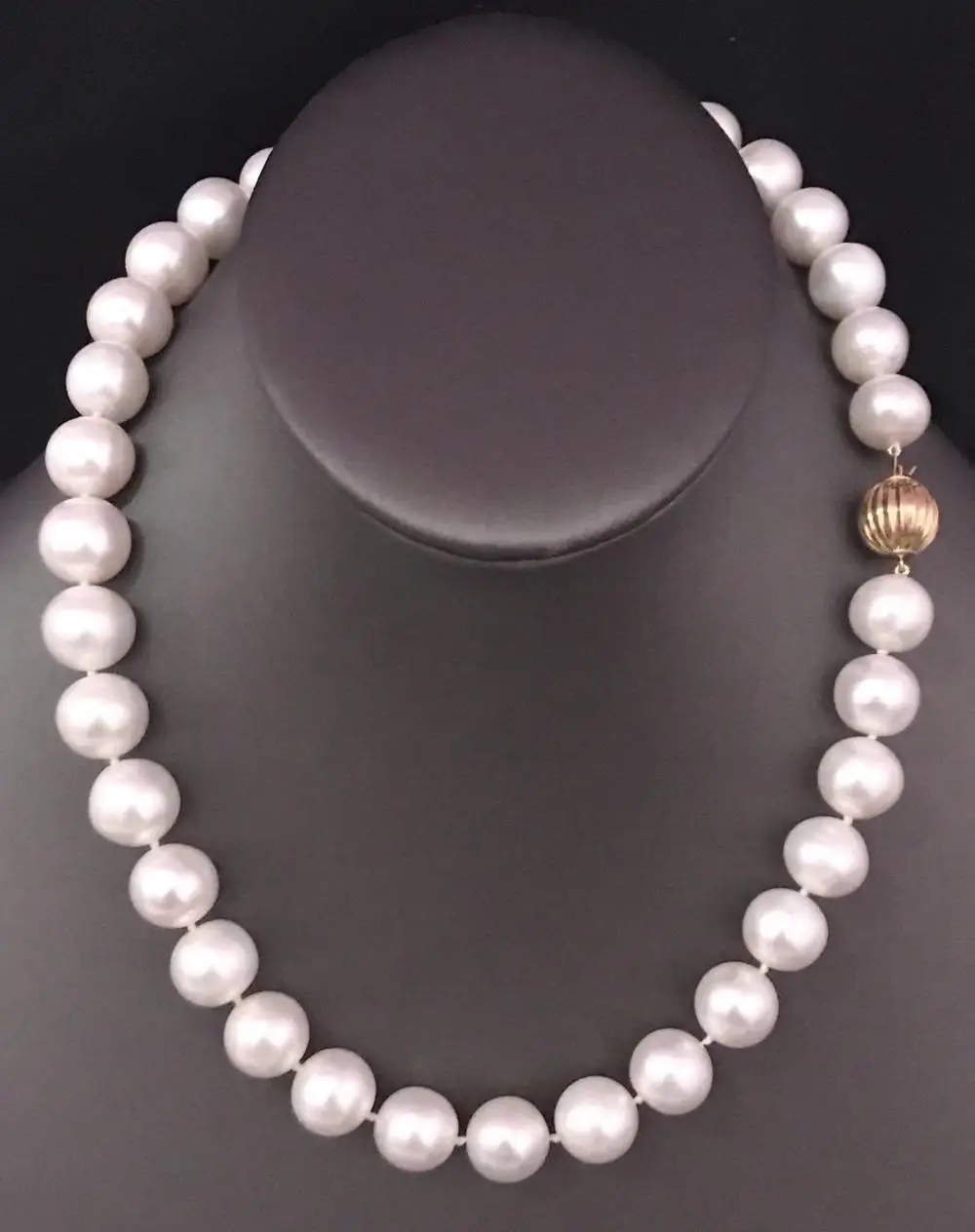 

gorgeous 10-11mm south sea round white pearl necklace 18inch 925s kkk