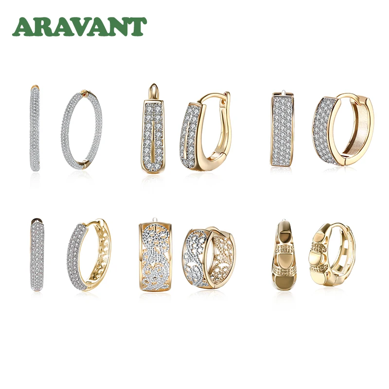 

925 Silver 18K Gold Circle Hoop Earrings For Women Grils Fashion Jewelry